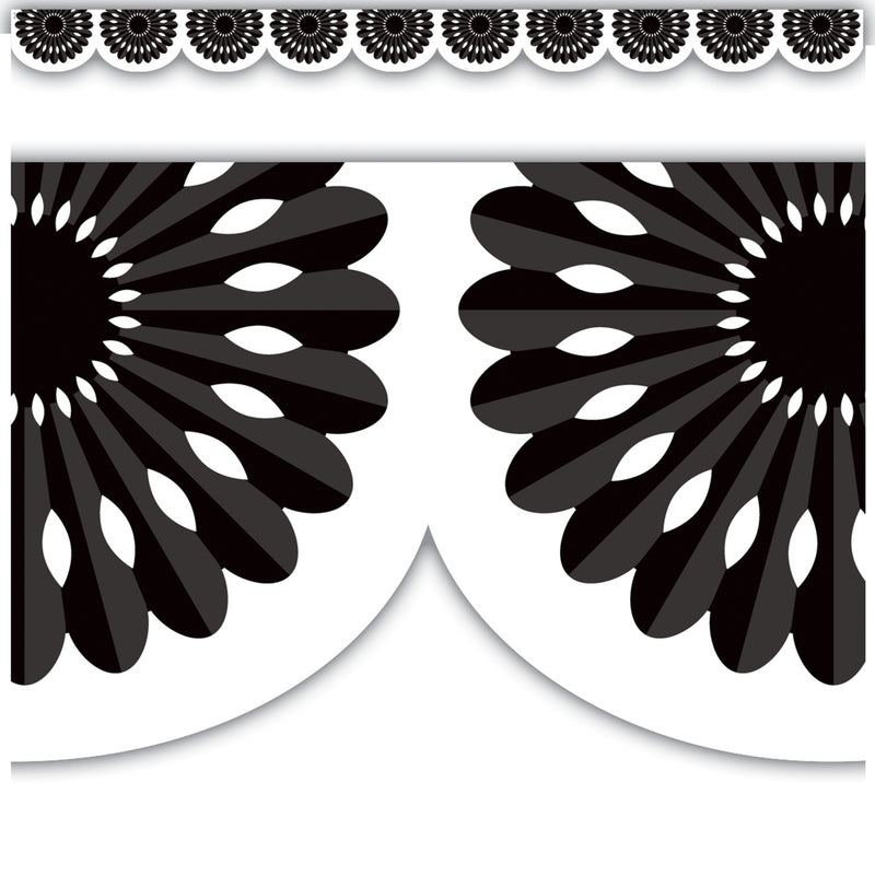 Black and White Fiesta Die-Cut Border Trim, 35 Feet Per Pack, 6 Packs