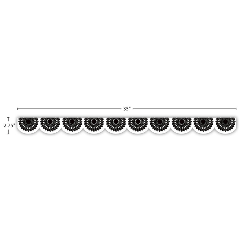 Black and White Fiesta Die-Cut Border Trim, 35 Feet Per Pack, 6 Packs