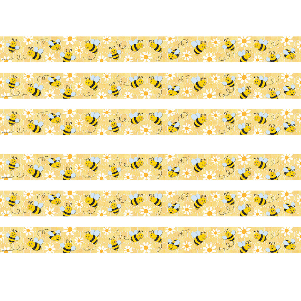 Buzzing Bees Straight Border Trim, 35 Feet Per Pack, 6 Packs