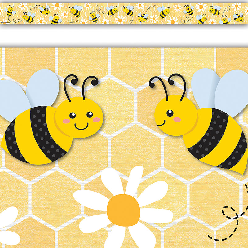 Buzzing Bees Straight Border Trim, 35 Feet Per Pack, 6 Packs