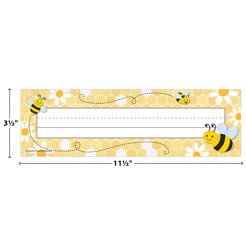 Buzzing Bees Flat Name Plates, 36 Per Pack, 6 Packs