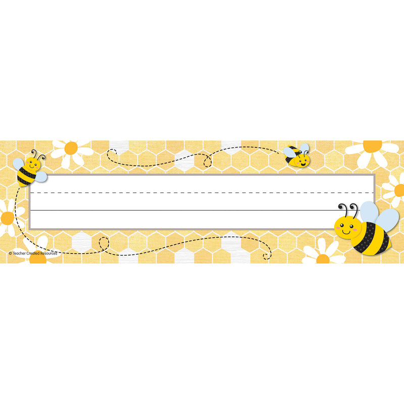 Buzzing Bees Flat Name Plates, 36 Per Pack, 6 Packs