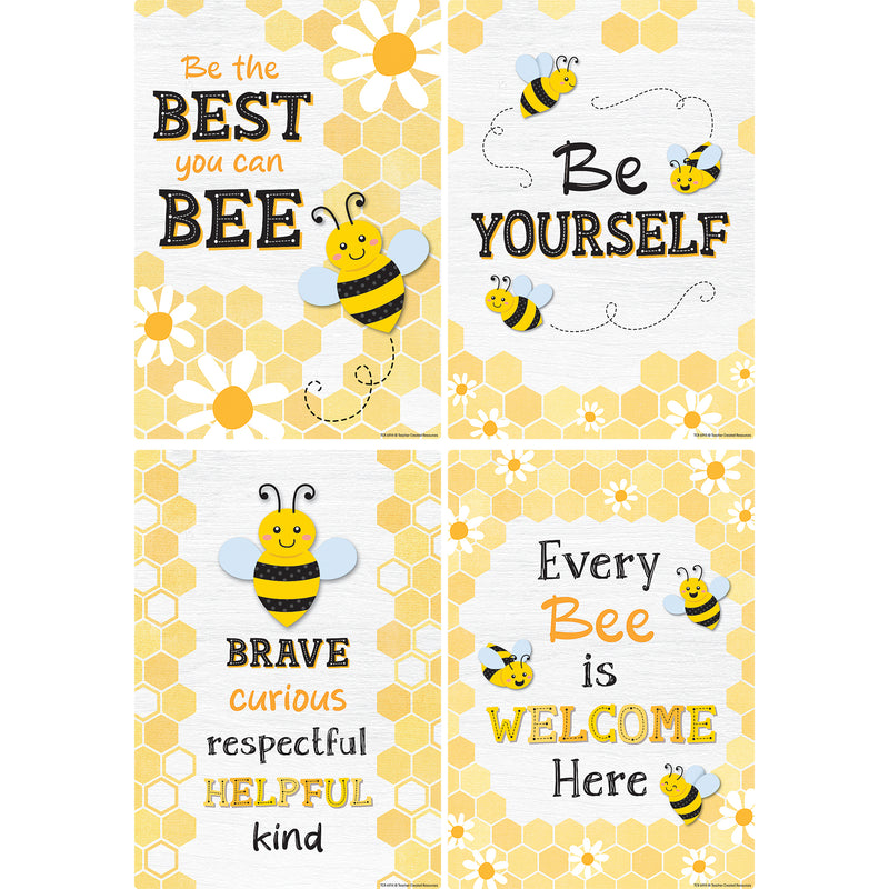 Buzzing Bees Positive Sayings Small Poster Pack, 11" x 15-3/4", Pack of 12