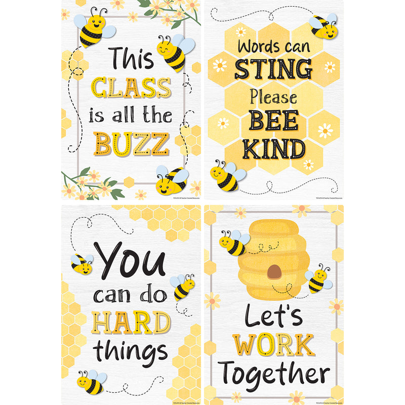 Buzzing Bees Positive Sayings Small Poster Pack, 11" x 15-3/4", Pack of 12