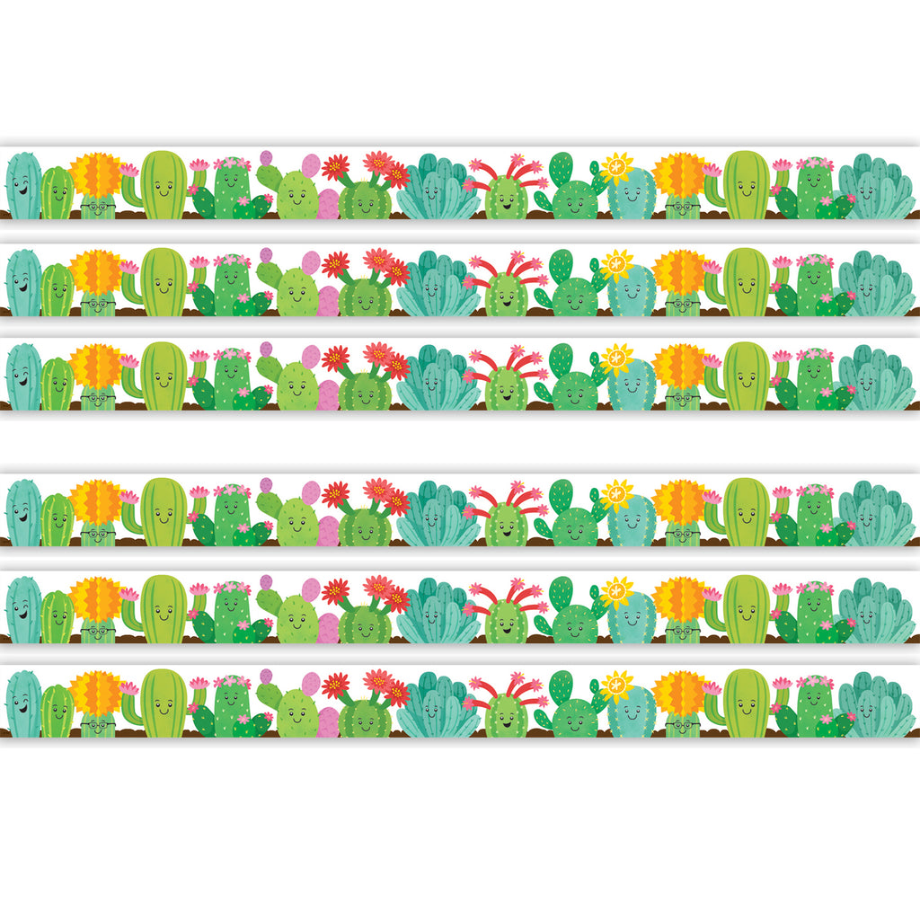 Happy Cactus Crew Die-Cut Border Trim, 35 Feet Per Pack, 6 Packs