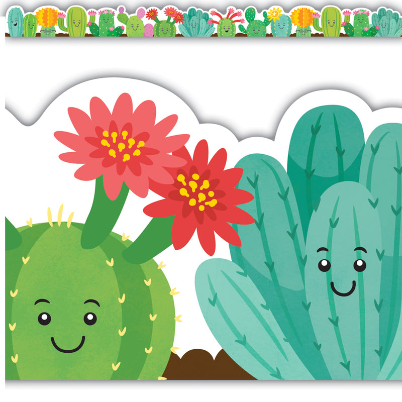 Happy Cactus Crew Die-Cut Border Trim, 35 Feet Per Pack, 6 Packs