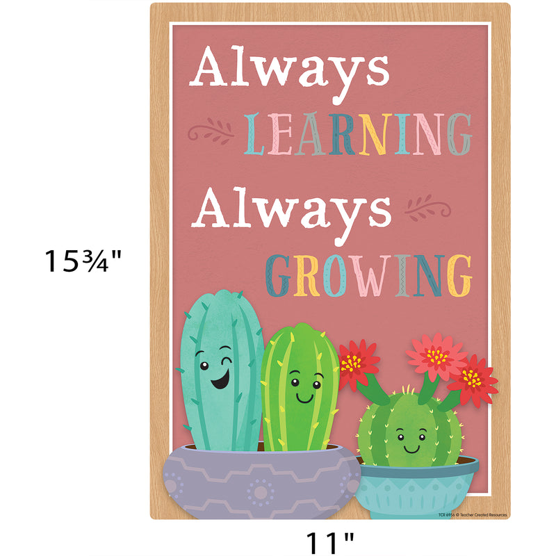Happy Cactus Crew Positive Sayings Small Poster Pack, 11" x 15-3/4", Pack of 12