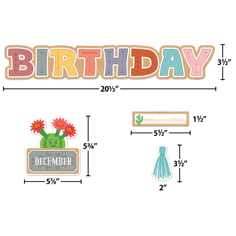 Happy Cactus Crew Happy Birthday Mini Bulletin Board Set, 59 Pieces, 3 Sets
