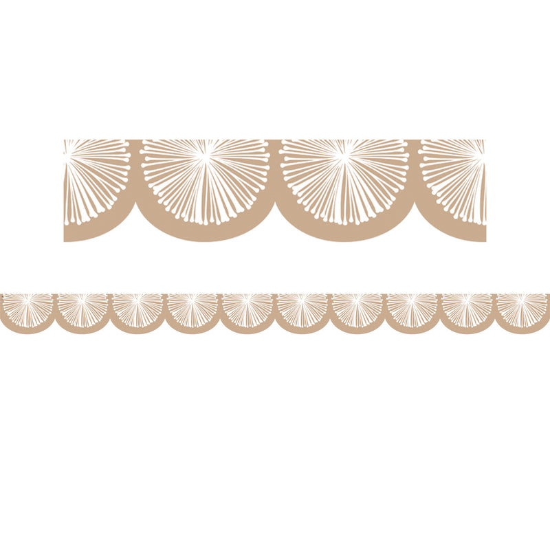 Natural Poms Scalloped Die-Cut Border Trim, 35 Feet Per Pack, 6 Packs
