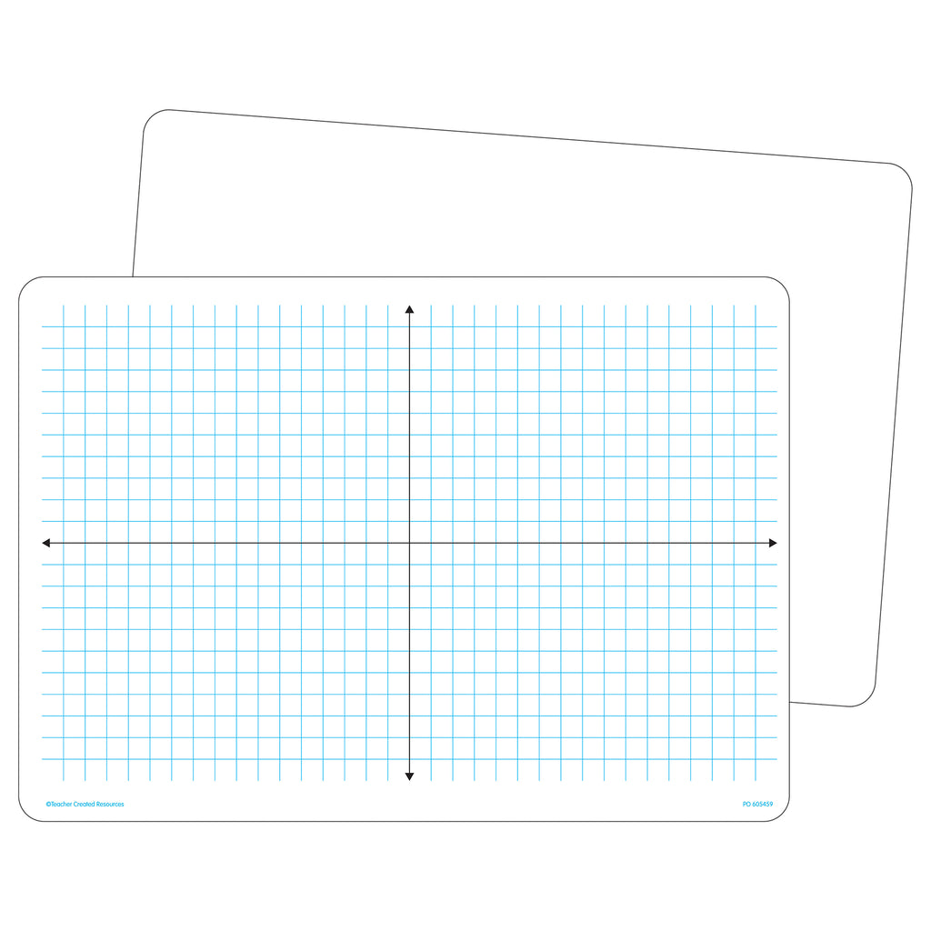 Double-Sided Coordinate Plane Dry Erase Boards, Pack of 10