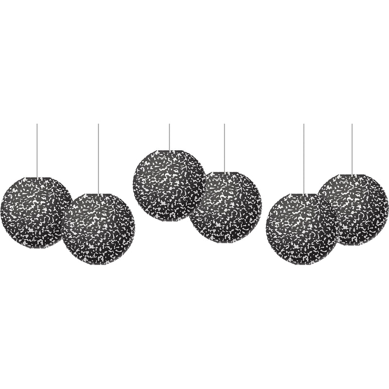 Composition 8" Hanging Paper Lanterns, 6 Per Pack, 3 Packs