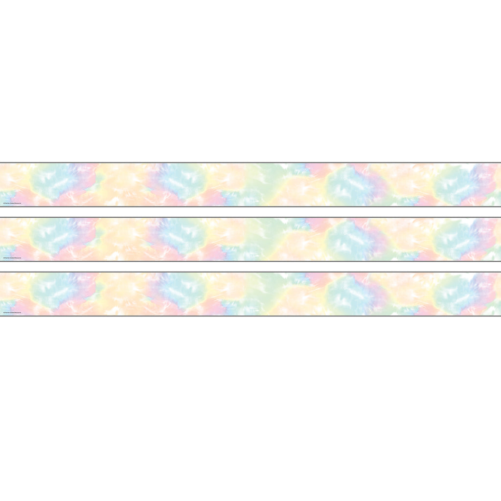 (3 Ea) Tie-dye Rolled Border Pastel Pop