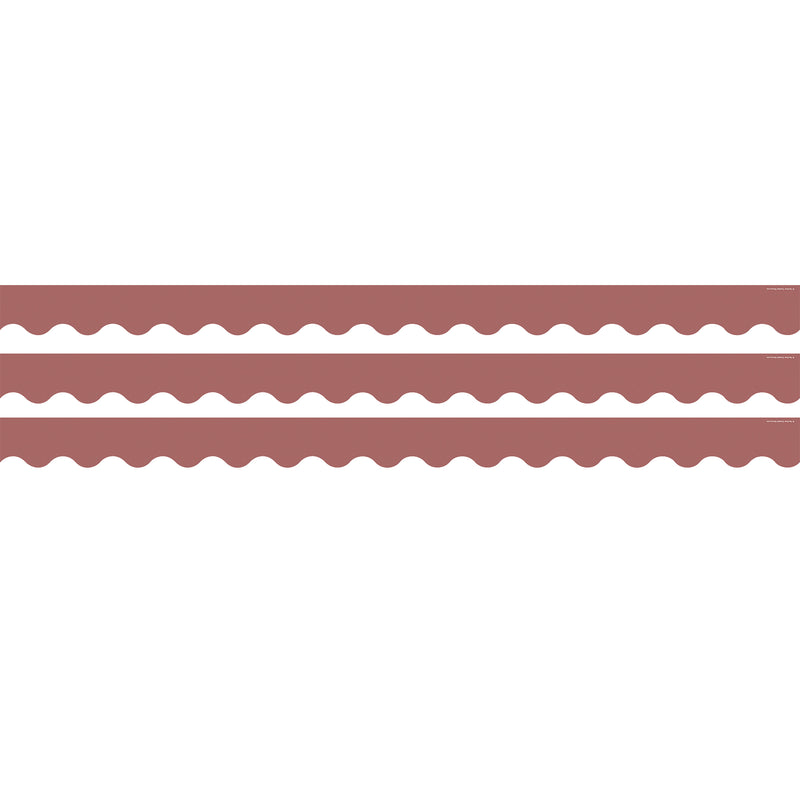 (3 Ea) Deep Rose Rolled Border Scalloped