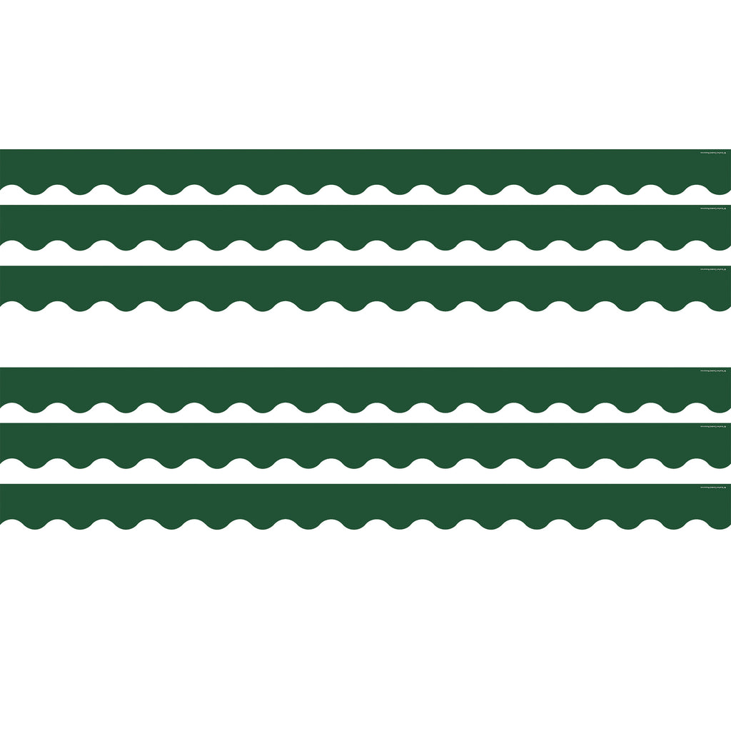Pine Green Scalloped Border Trim, 35 Feet Per Pack, 6 Packs
