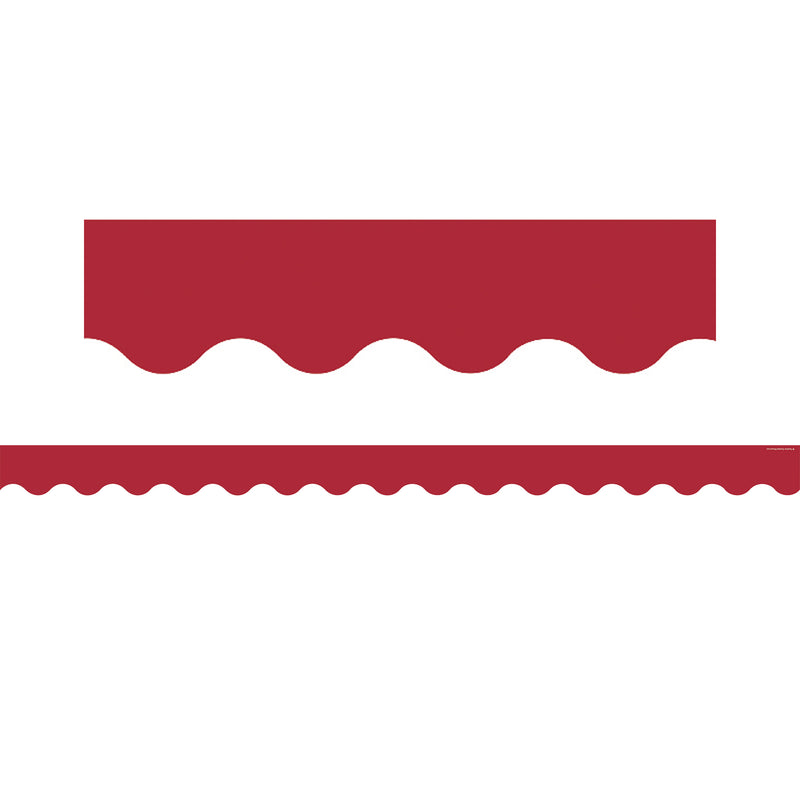 Cranberry Red Scalloped Border Trim, 35 Feet Per Pack, 6 Packs