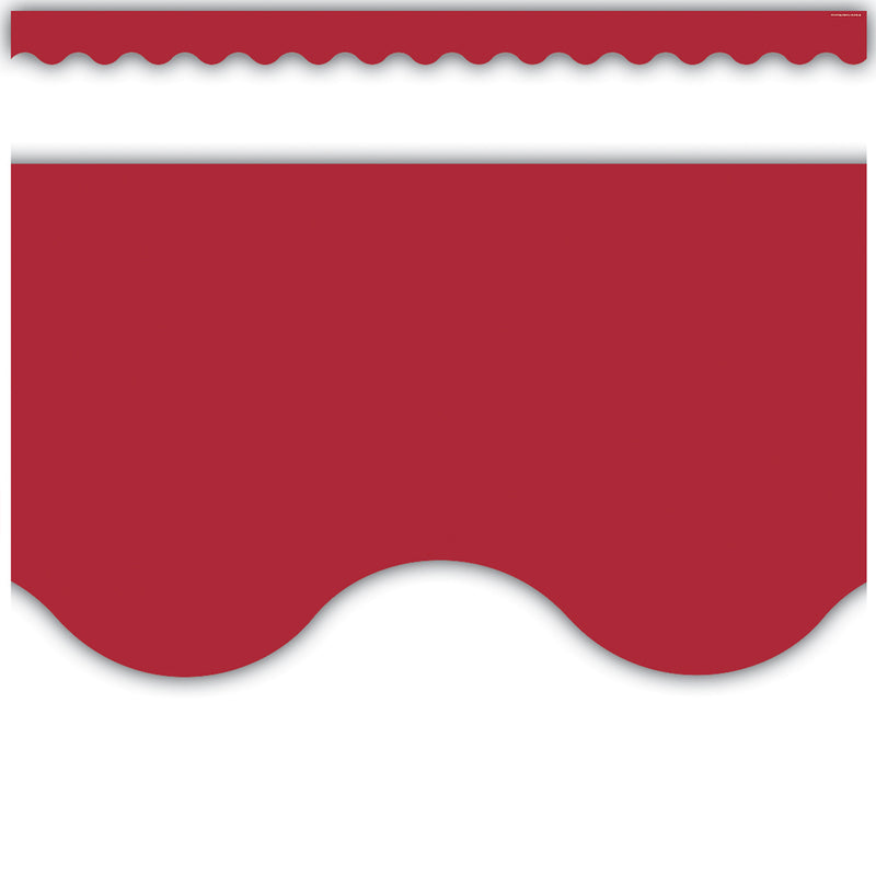 Cranberry Red Scalloped Border Trim, 35 Feet Per Pack, 6 Packs