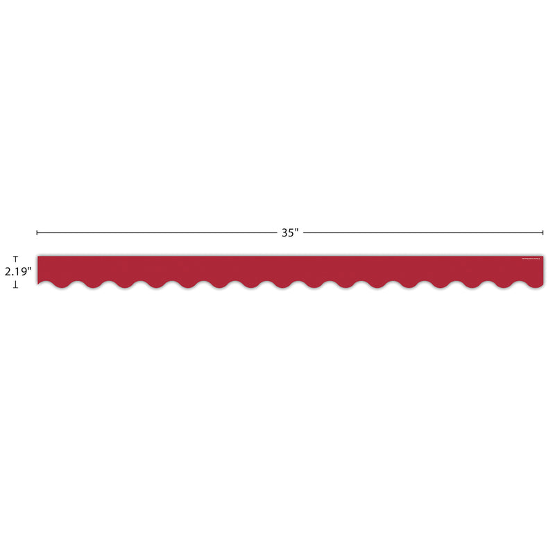 Cranberry Red Scalloped Border Trim, 35 Feet Per Pack, 6 Packs