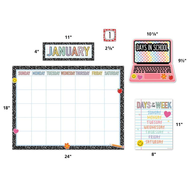 Cool for School Calendar Bulletin Board Set, 110 Pieces