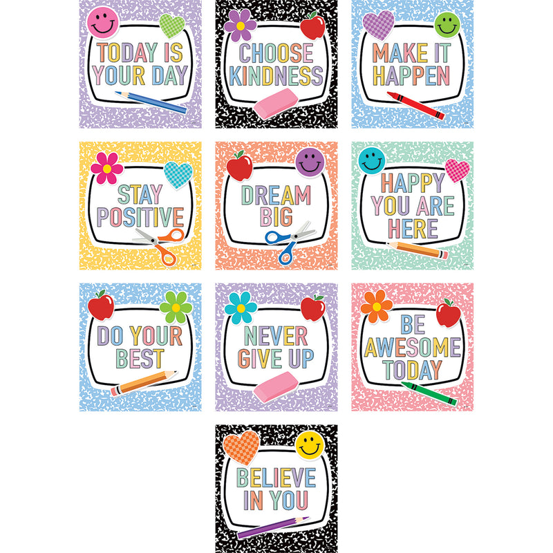 Cool for School Positive Sayings Accents, 30 Per Pack, 3 Packs
