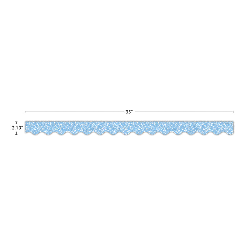 Composition Blue Scalloped Border Trim, 35 Feet Per Pack, 6 Packs
