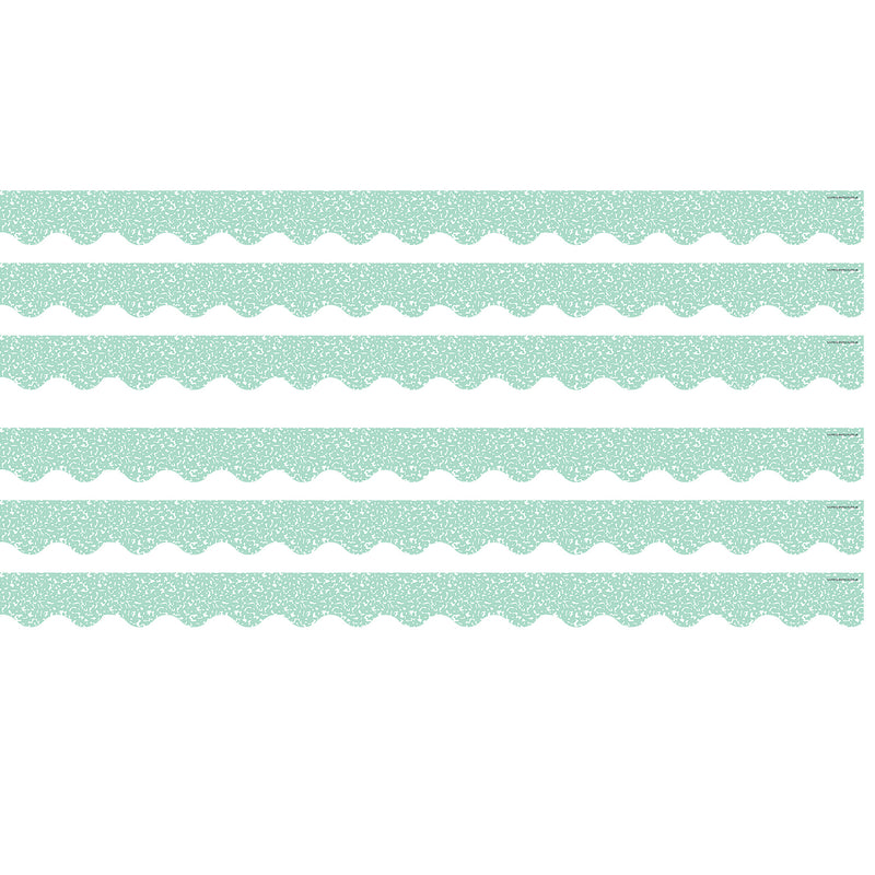 Composition Green Scalloped Border Trim, 35 Feet Per Pack, 6 Packs