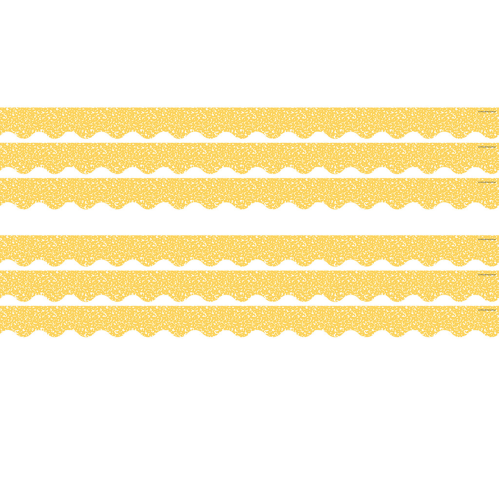 Composition Yellow Scalloped Border Trim, 35 Feet Per Pack, 6 Packs