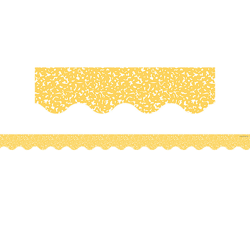 Composition Yellow Scalloped Border Trim, 35 Feet Per Pack, 6 Packs
