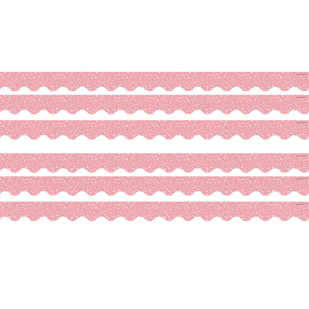 Composition Pink Scalloped Border Trim, 35 Feet Per Pack, 6 Packs