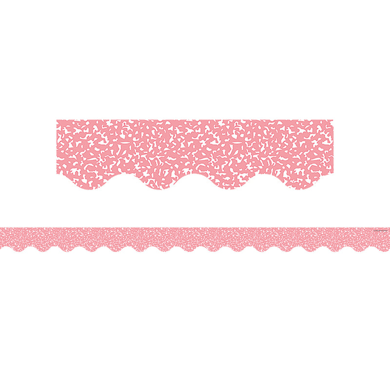 Composition Pink Scalloped Border Trim, 35 Feet Per Pack, 6 Packs