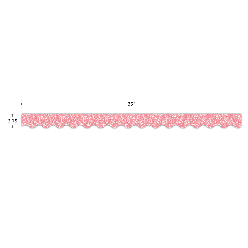 Composition Pink Scalloped Border Trim, 35 Feet Per Pack, 6 Packs