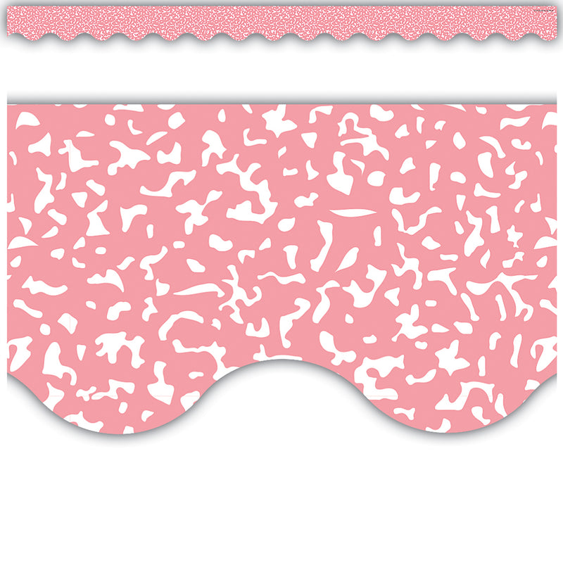 Composition Pink Scalloped Border Trim, 35 Feet Per Pack, 6 Packs