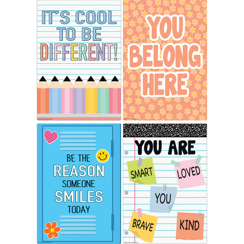 Cool for School Positive Sayings Small Poster Pack, 12 Posters