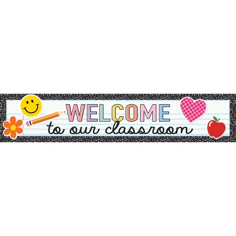 Cool for School Welcome to Our Classroom Banner, 8" x 39", Pack of 6