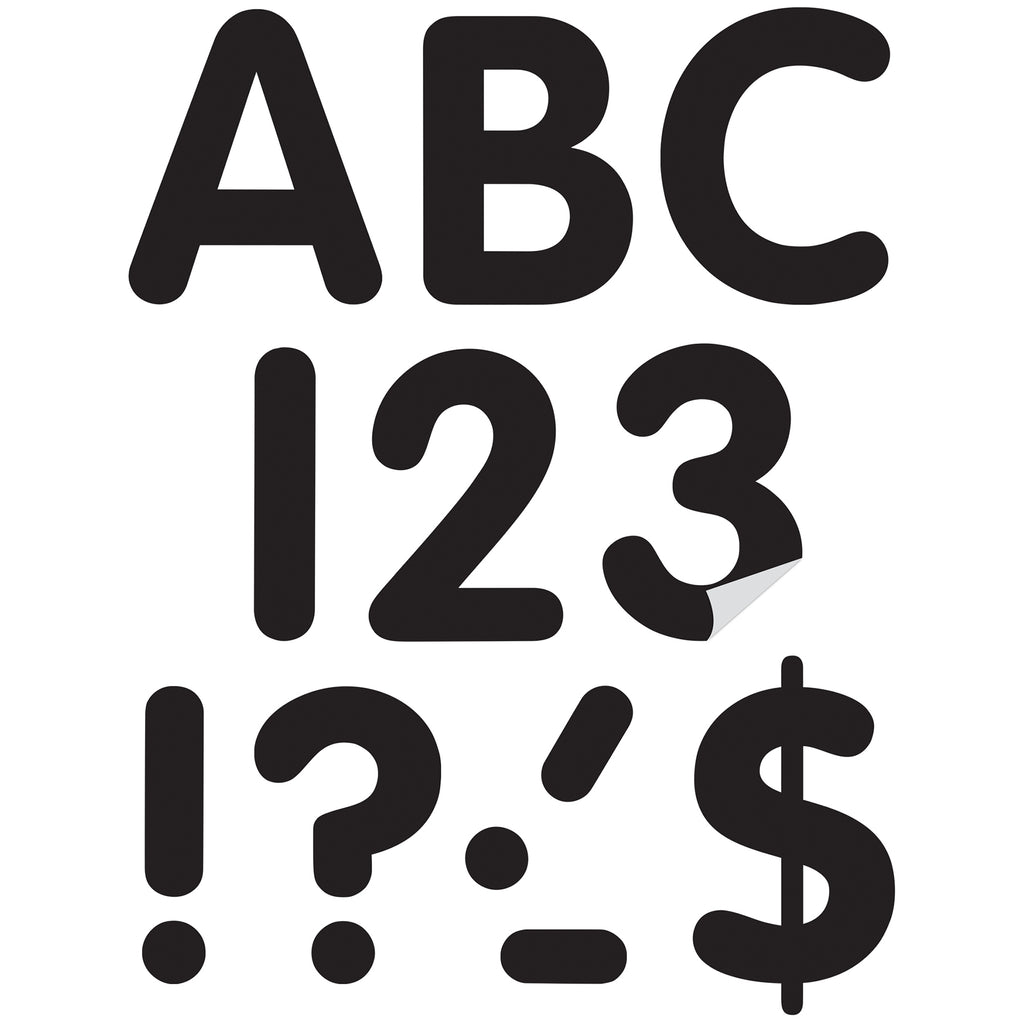 Black 4in Classic Adhesive Letters Uppercase
