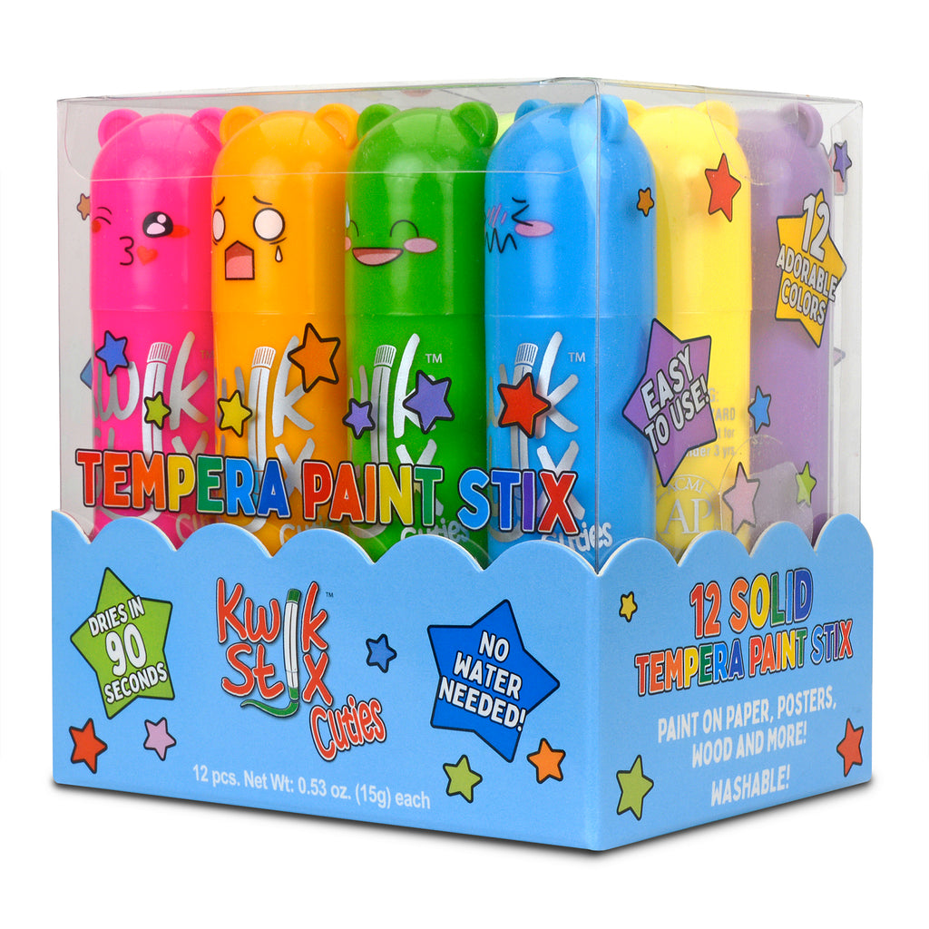 Cuties Solid Tempera Paint, Pack of 12