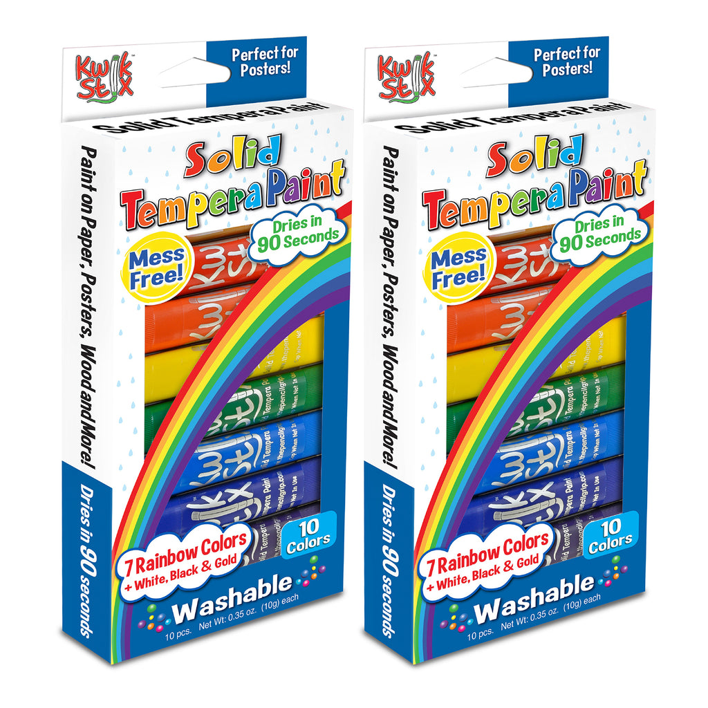 Tempera Paint Sticks, Rainbow Colors, 10 Per Pack, 2 Packs
