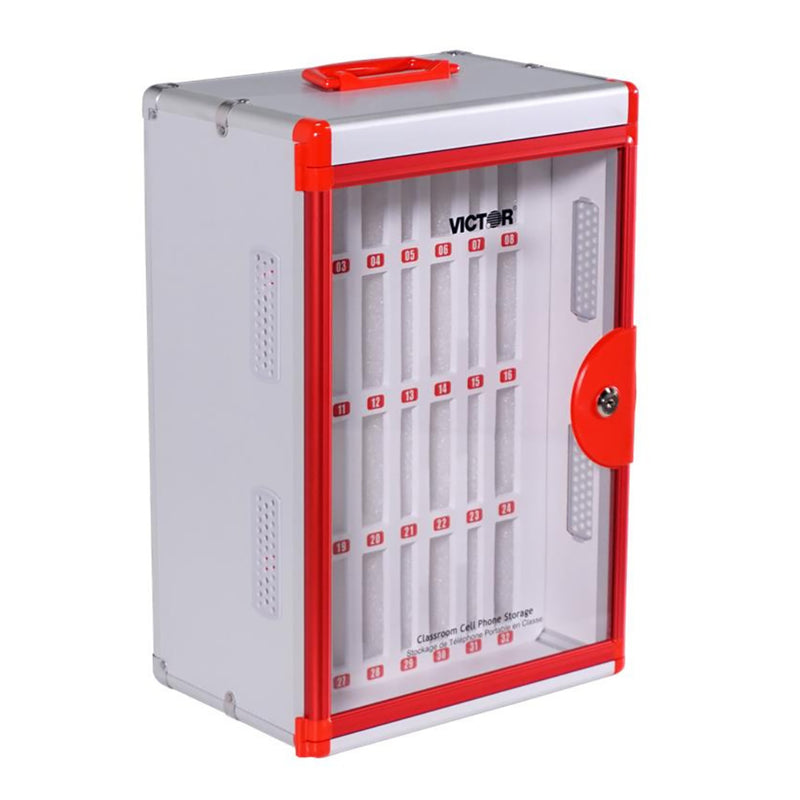 Classroom Cell Phone Lockable Locker, 32 Slots, 12.795"W x 8.61'D x 18.504"H