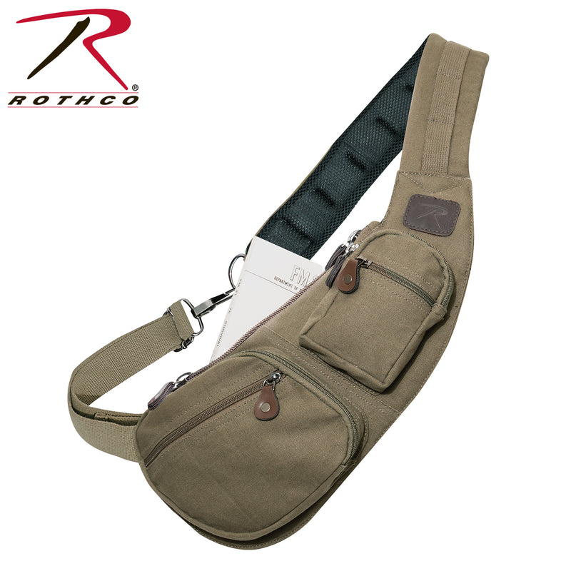 Rothco Crossbody Canvas Sling Bag - Vintage Olive Drab