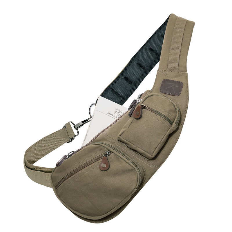 Rothco Crossbody Canvas Sling Bag - Vintage Olive Drab