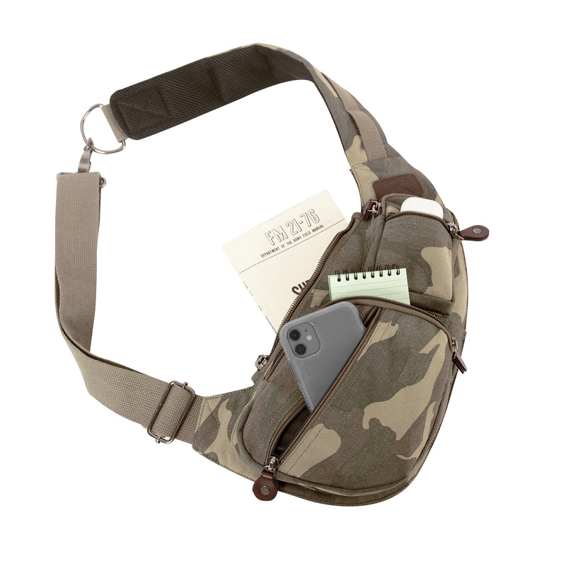 Rothco Crossbody Canvas Sling Bag - Vintage Olive Drab