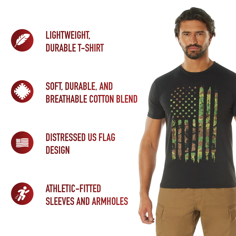 Rothco Camo US Flag Athletic Fit T-Shirt