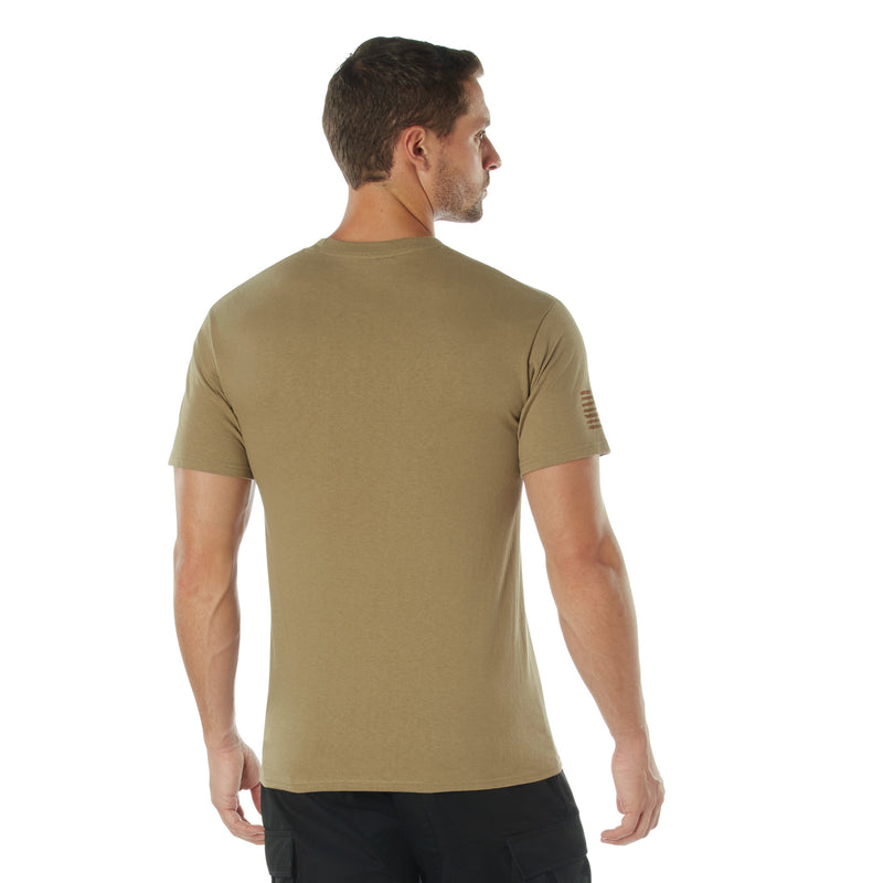 Rothco US Flag / USMC Eagle, Globe, & Anchor T Shirt - Coyote Brown