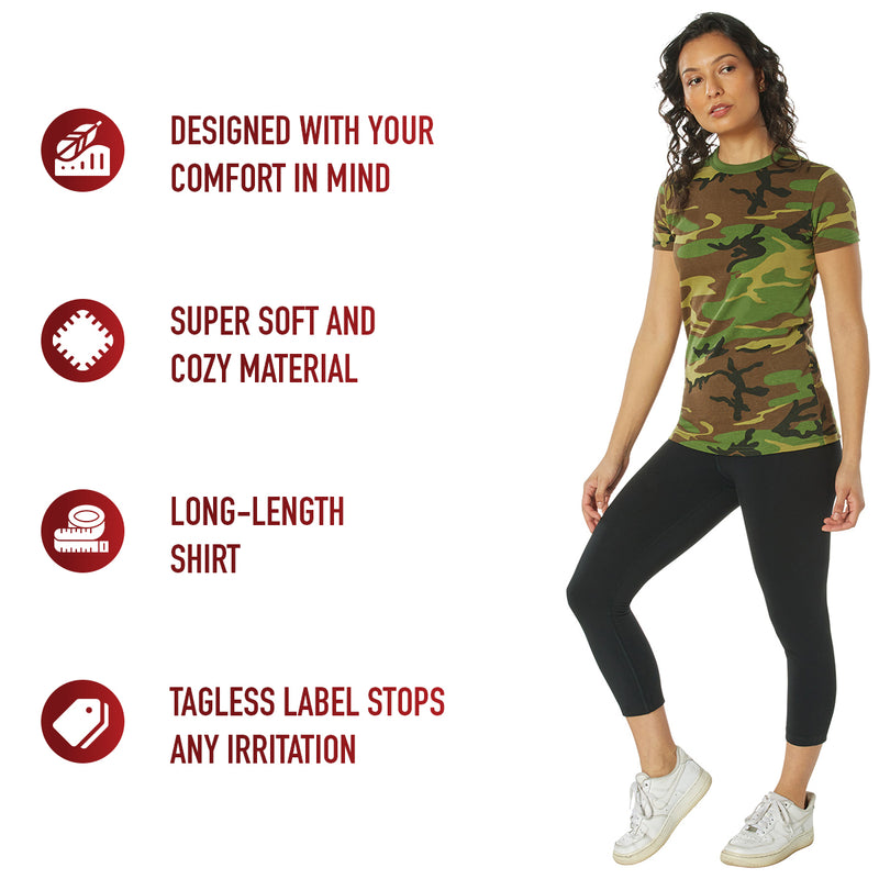 Rothco Womens Long Length Camo T-Shirt
