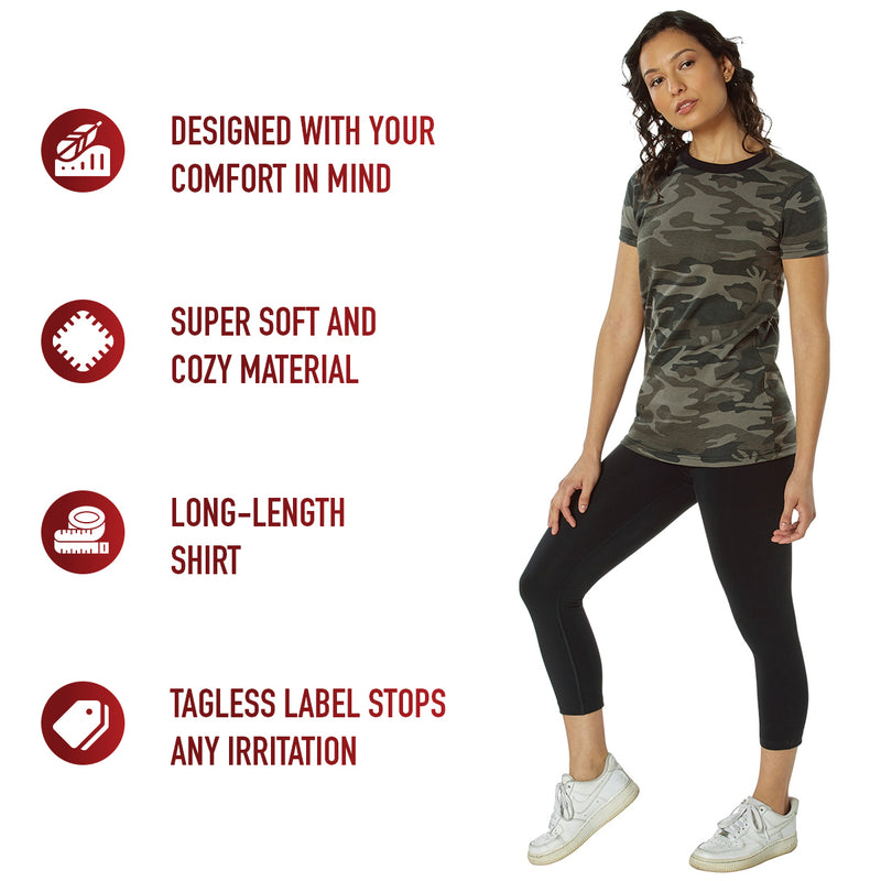 Rothco Womens Long Length Camo T-Shirt