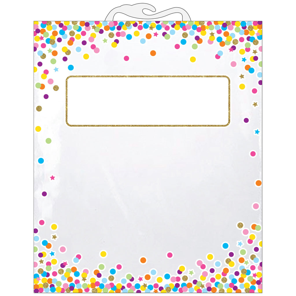 6 Pk Storage Bag Confetti Pattern Hanging