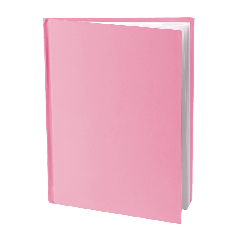 Pink Hardcover Blank Book, White Pages, 8"H x 6"W Portrait, 14 Sheets-28 Pages