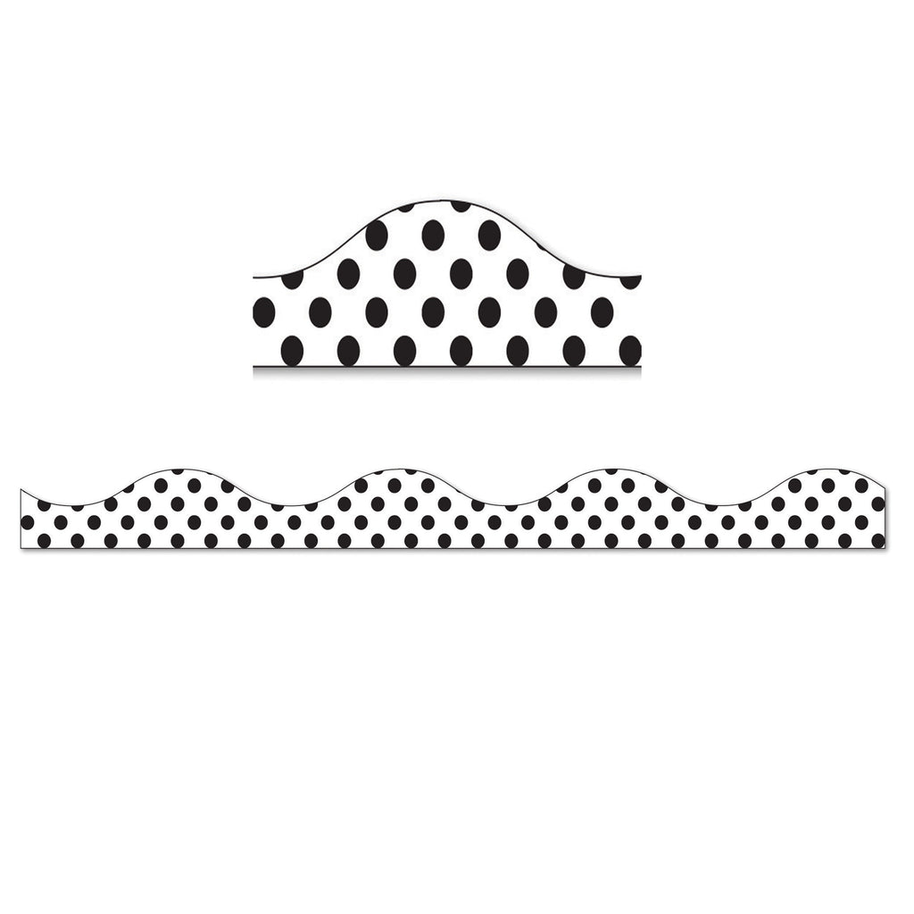 Magnetic Border Large Black Polka Dots On White