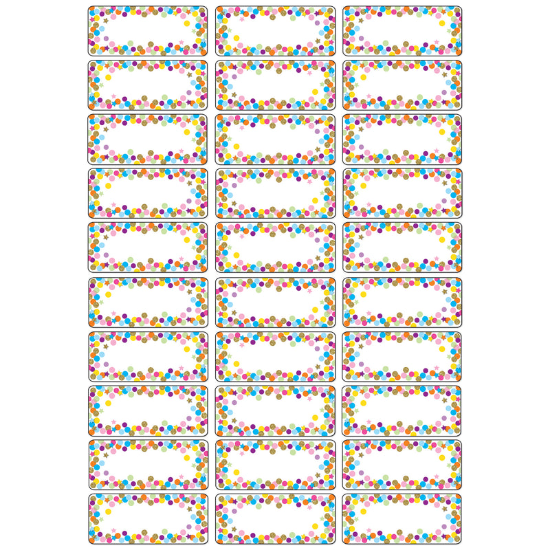 (3 Pk) Magnetic Nameplates Confetti 30 Pcs