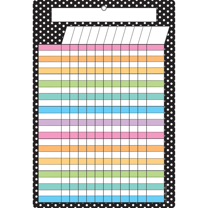 Smart Blck White Plk Dots Incentive Chart Dry-erase Surface
