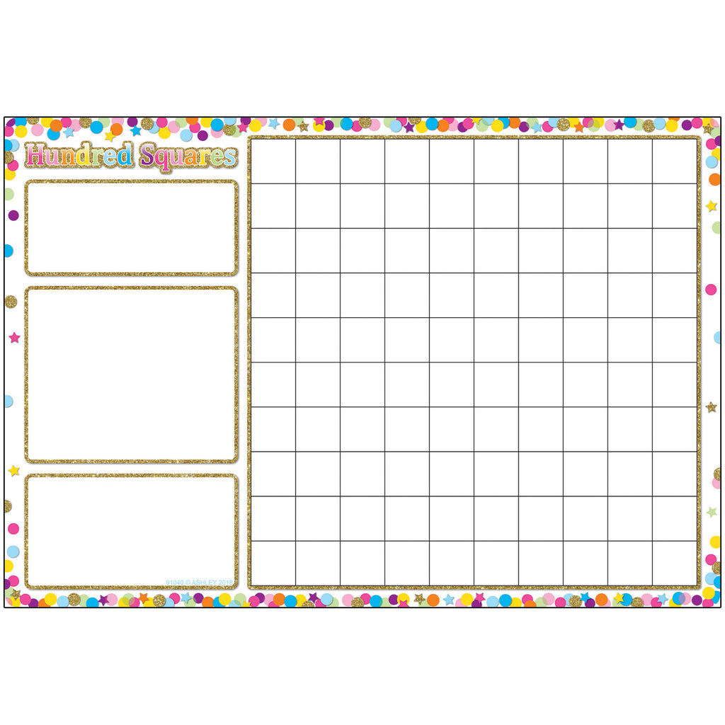Smart Confetti Hundred Squares Chrt Dry-erase Surface